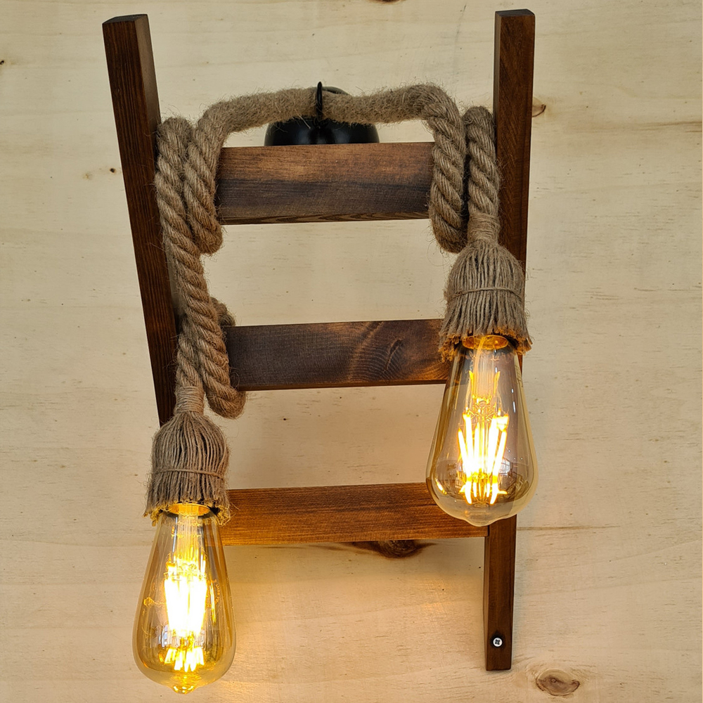 Merdiven Wooden Wall Light in Walnut