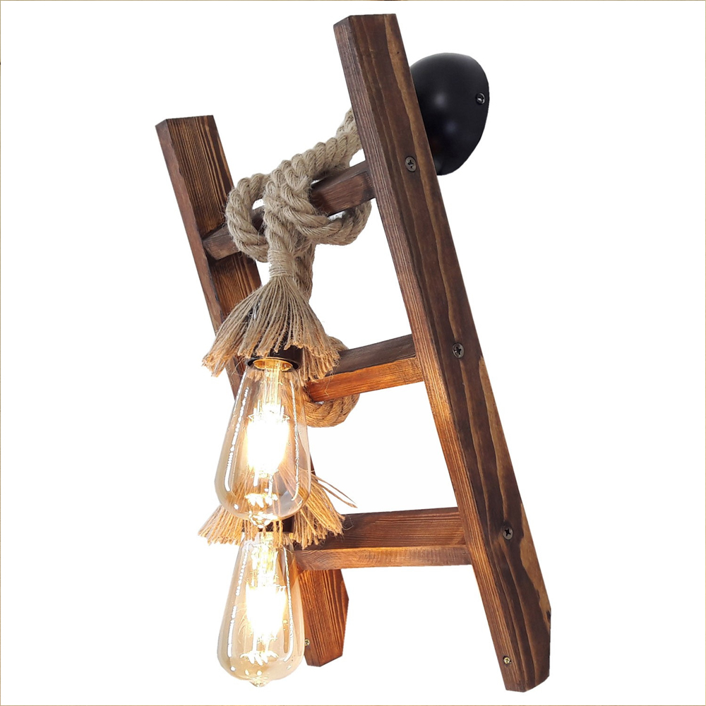 Merdiven Wooden Wall Light in Walnut