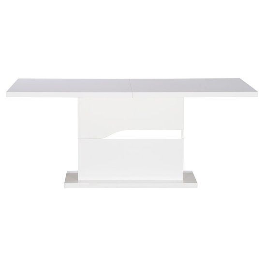 Merida Extending Wooden Dining Table In White High Gloss_3