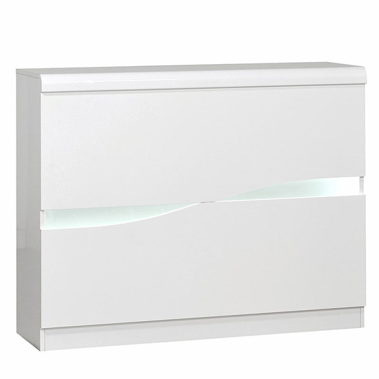 Merida LED Bar Cabinet In White High Gloss_2