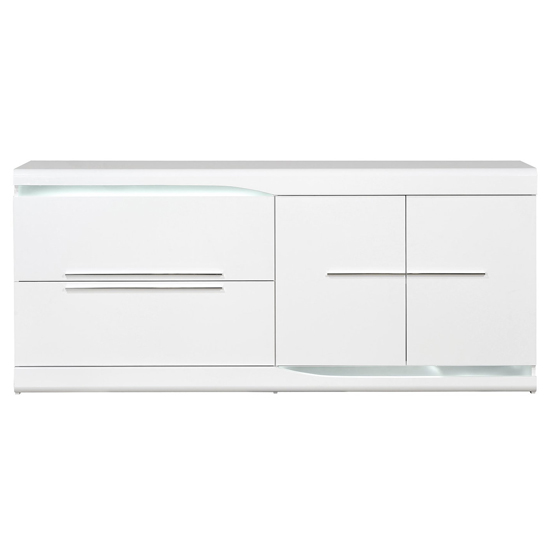 Merida LED Sideboard In White High Gloss With 2 Doors 2 Drawers_3