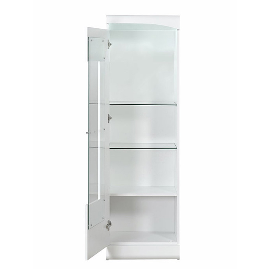 Merida Wooden Display Cabinet In White High Gloss With 1 Door_4