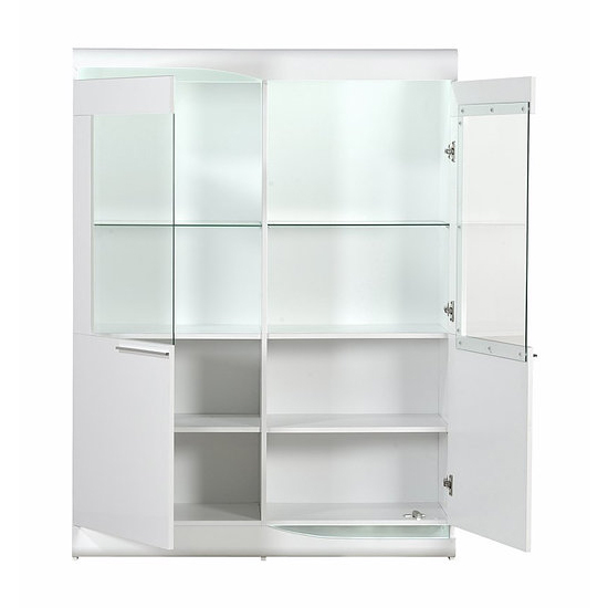 Merida Wooden Display Cabinet In White High Gloss With 2 Doors_4