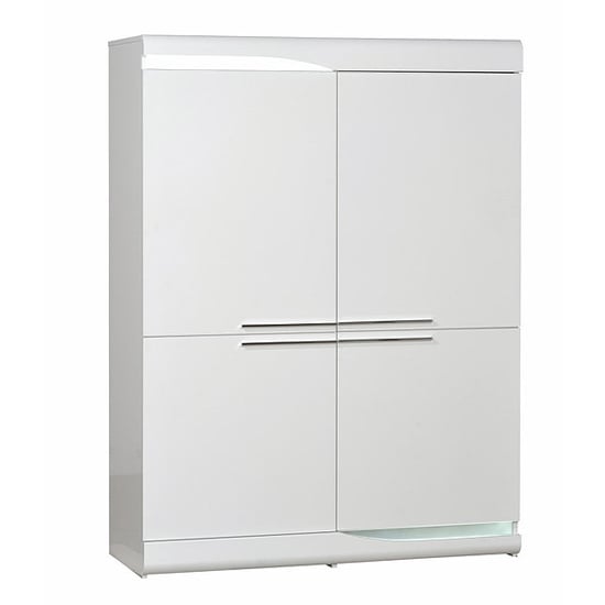 Product photograph of Merida Wooden Display Cabinet In White High Gloss With 4 Doors from Furniture in Fashion