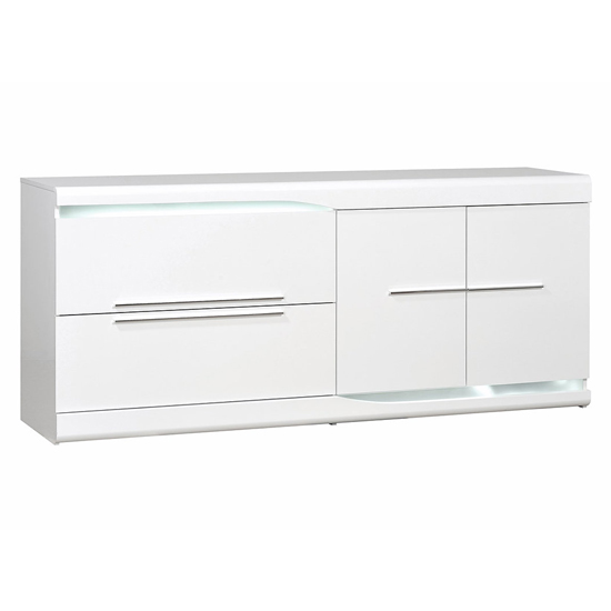 Merida Wooden Sideboard In White Gloss With 2 Doors 2 Drawers_2