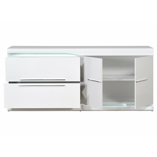 Merida Wooden Sideboard In White Gloss With 2 Doors 2 Drawers_4