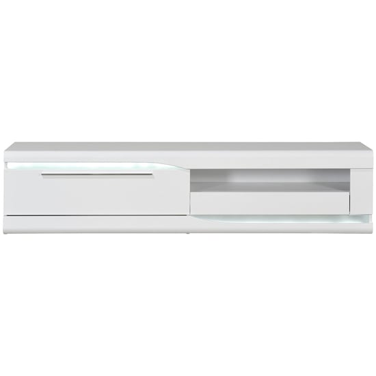 Merida Wooden TV Stand In White High Gloss With 2 Drawers_3