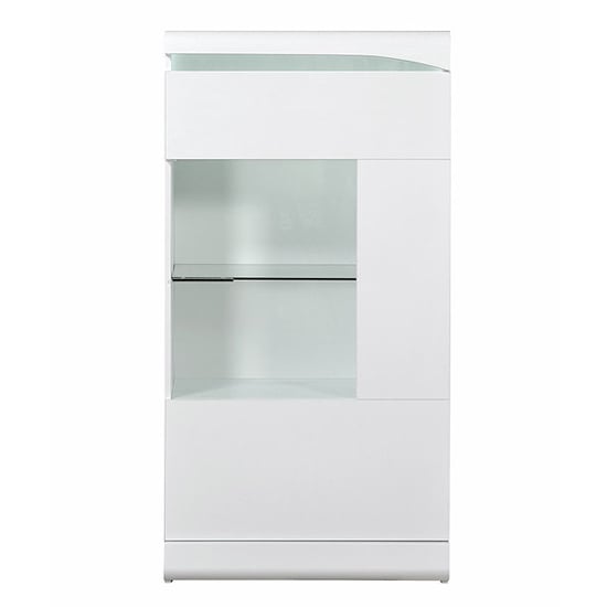 Merida Wooden Wide Display Cabinet In White High Gloss_3