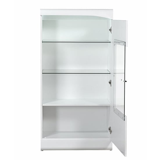 Merida Wooden Wide Display Cabinet In White High Gloss_4