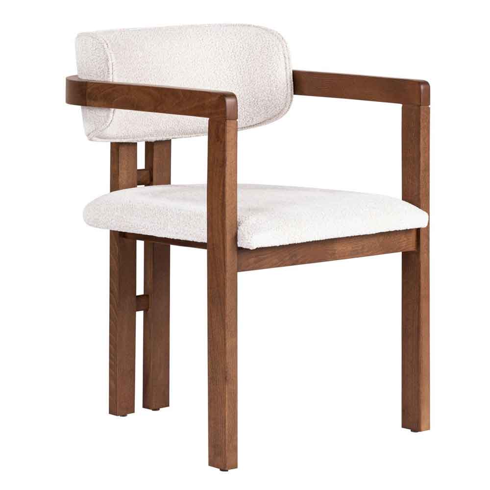 Meridale Milano Walnut Oval Wooden Dining Table with 4 White Chairs