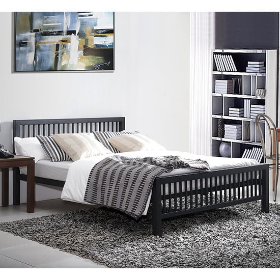 Product photograph of Meridian Metal Double Bed In Black from Furniture in Fashion