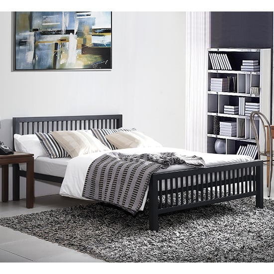 Photo of Meridian metal double bed in black