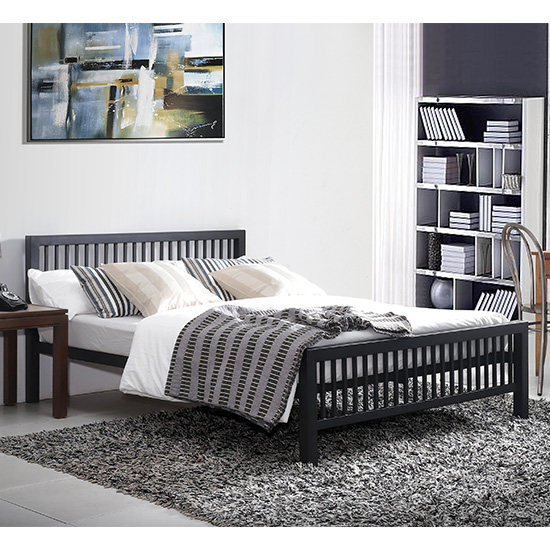 Product photograph of Meridian Metal King Size Bed In Black from Furniture in Fashion