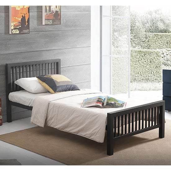 Photo of Meridian metal single bed in black