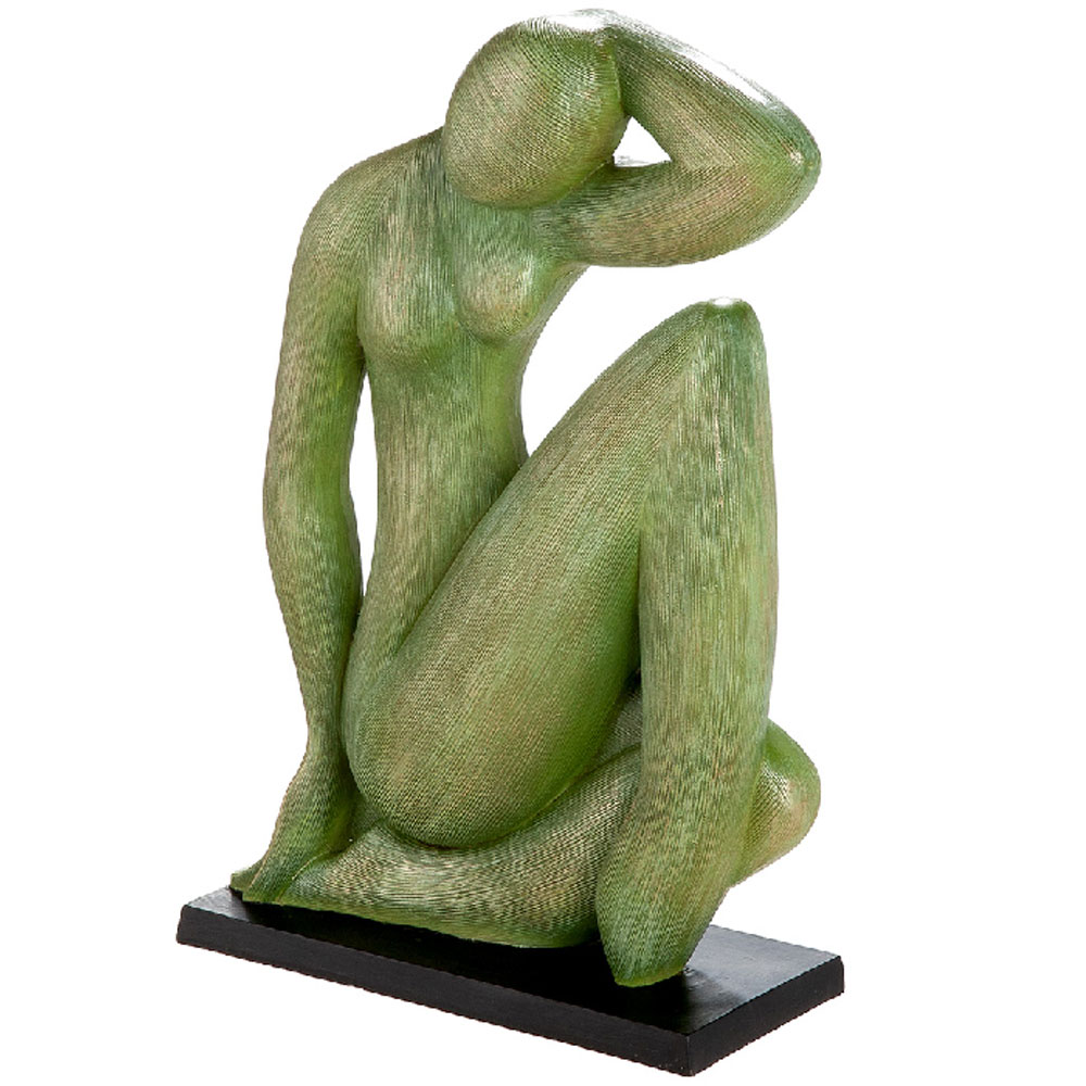 Meridian Synthetic Resin Woman Sculpture in Green