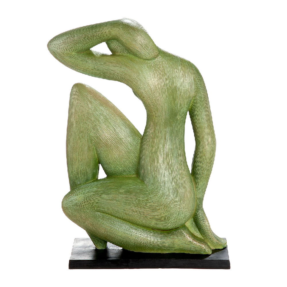 Meridian Synthetic Resin Woman Sculpture in Green