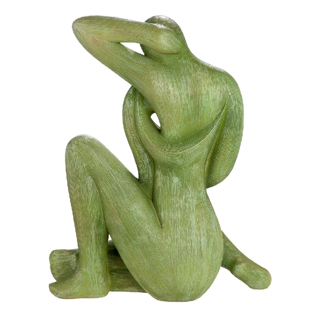 Meridian Synthetic Resin Woman Silent Movement Sculpture in Green