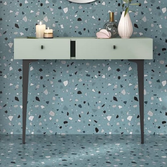 Merill Wooden Dressing Table With 2 Drawers In Sage Green