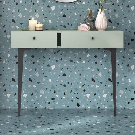 Read more about Merill wooden dressing table with 2 drawers in sage green