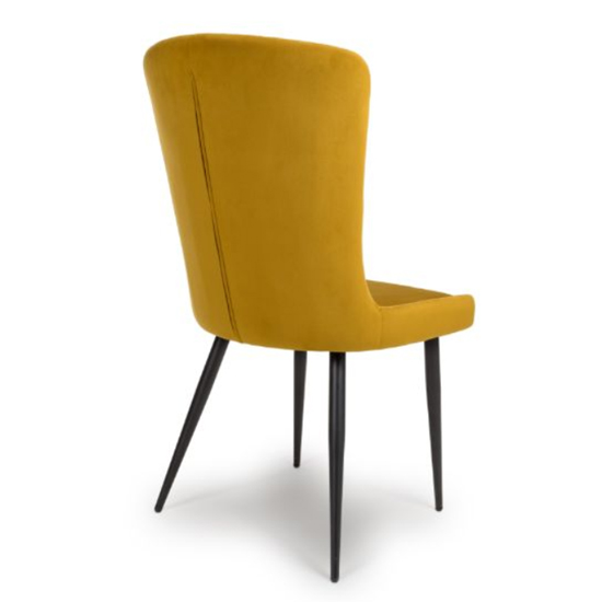 Merill Mustard Velvet Dining Chairs With Metal Legs In Pair Furniture in Fashion