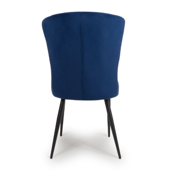 Merill Navy Velvet Dining Chairs With Metal Legs In Pair Furniture in