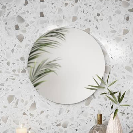 Read more about Merill round wall mirror with wooden frame