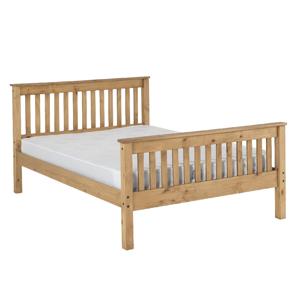Merlin Wooden High Foot Double Bed In Oak