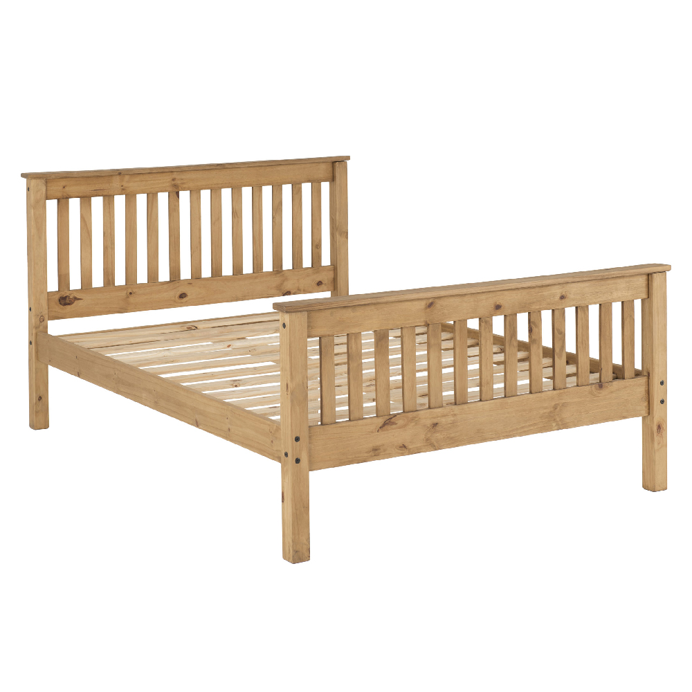 Merlin Wooden High Foot Double Bed In Oak