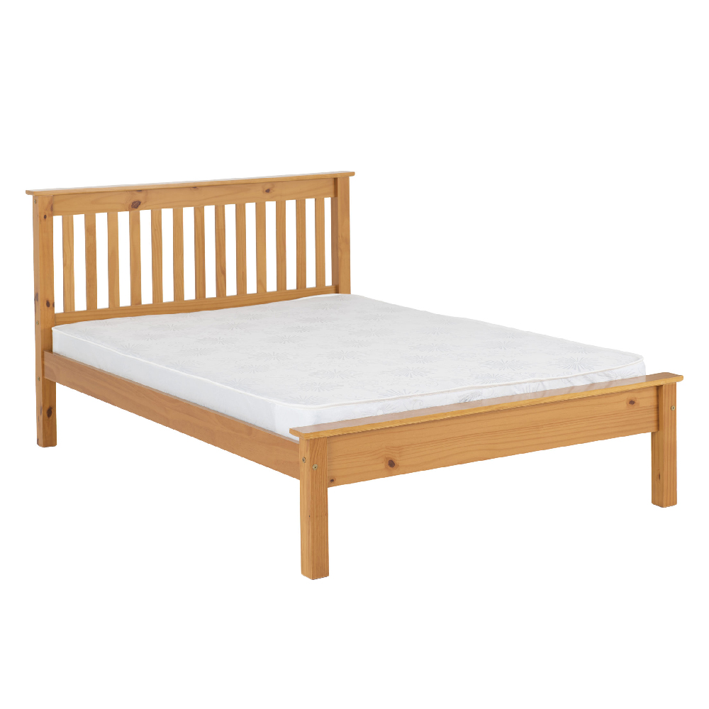 Read more about Merlin wooden low foot end double bed in oak