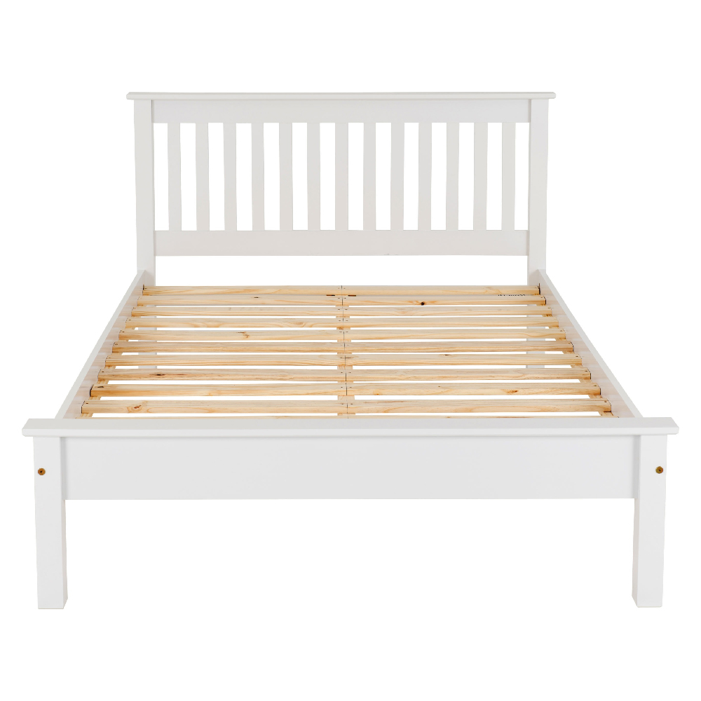 Merlin Wooden Low Foot Small Double Bed In White
