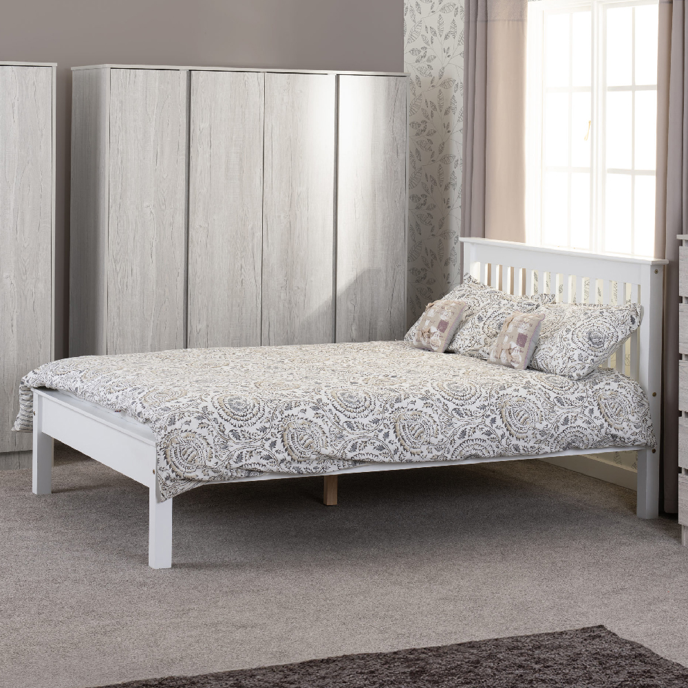 Read more about Merlin wooden low foot small double bed in white