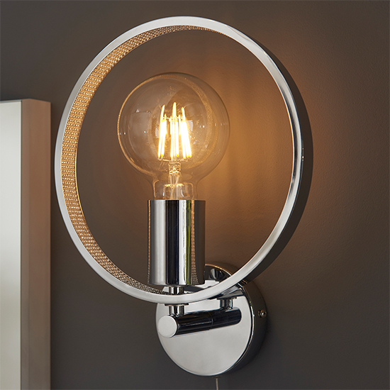 Product photograph of Merola Bathroom Wall Light In Chrome from Furniture in Fashion