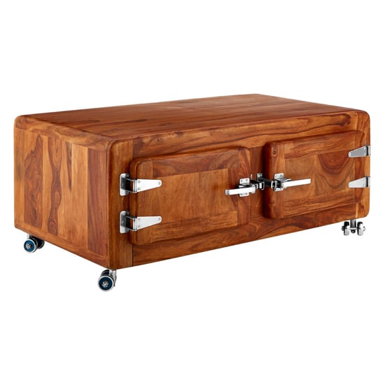 Read more about Merova wooden coffee table with 2 doors in brown