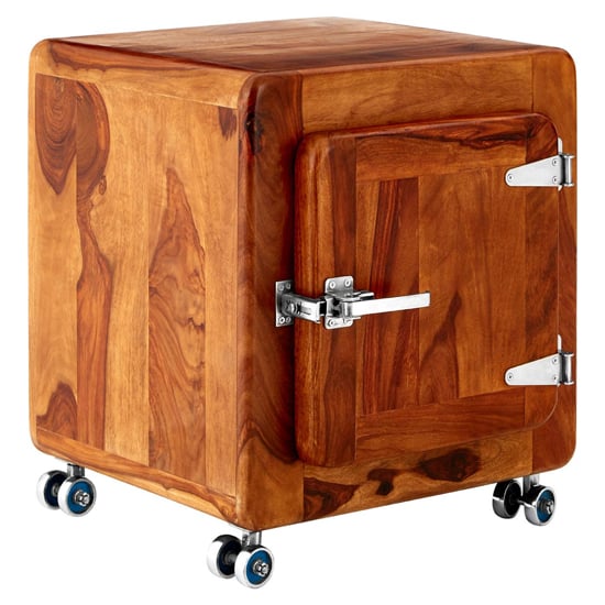 Read more about Merova wooden side table with 1 door in brown