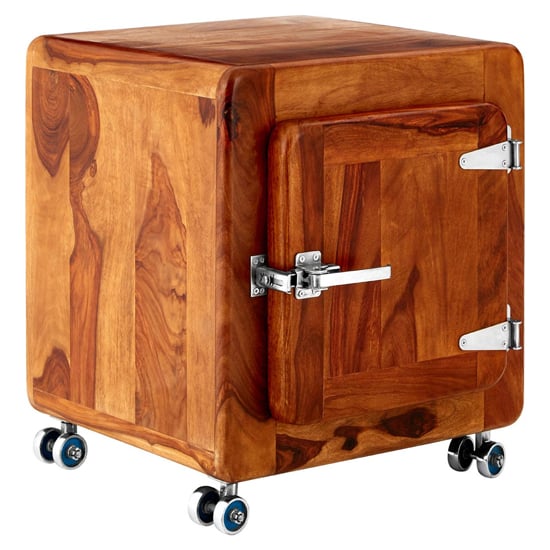 Read more about Merova wooden side table with 1 door in brown