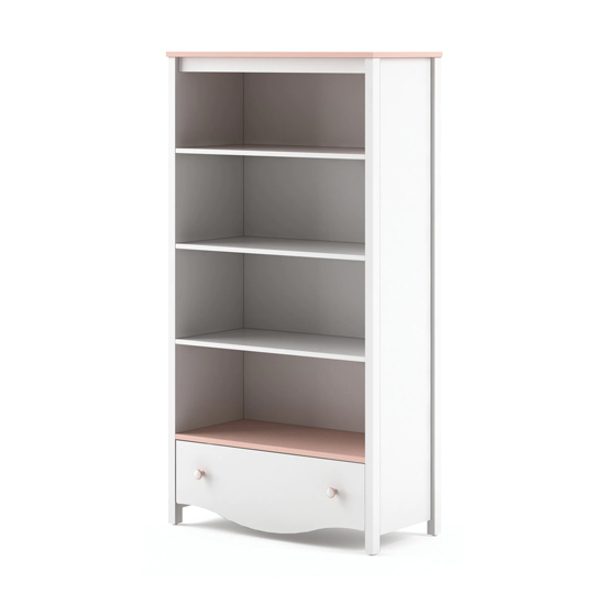 Product photograph of Merrill Kids Wooden Bookcase With 3 Shelves In Matt White from Furniture in Fashion