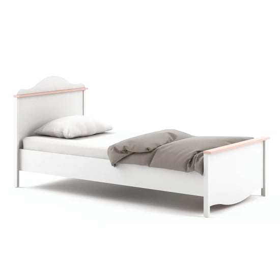 Product photograph of Merrill Kids Wooden Single Bed Mattress Drawer In Matt White from Furniture in Fashion