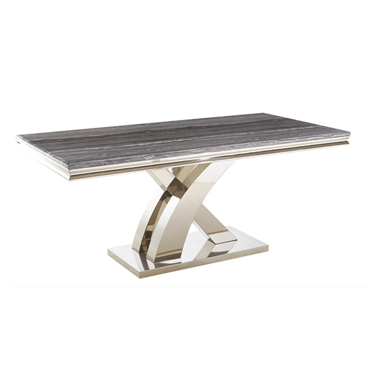Read more about Merritt marble dining table large rectangular in grey