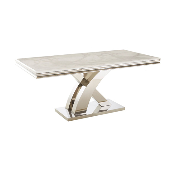 Product photograph of Merritt Marble Dining Table Large Rectangular In White from Furniture in Fashion