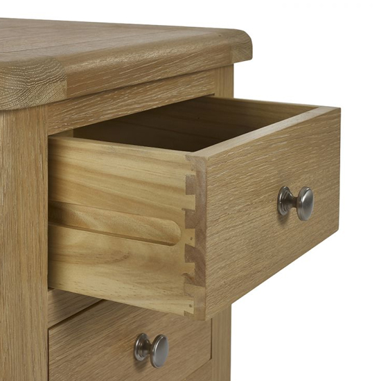 Merritt Wooden Bedside Cabinet With 3 Drawers In Limed Oak