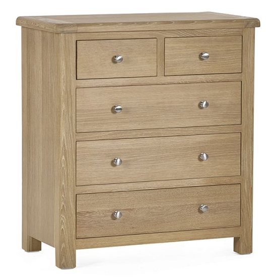 Merritt Wooden Chest Of 5 Drawers In Limed Oak