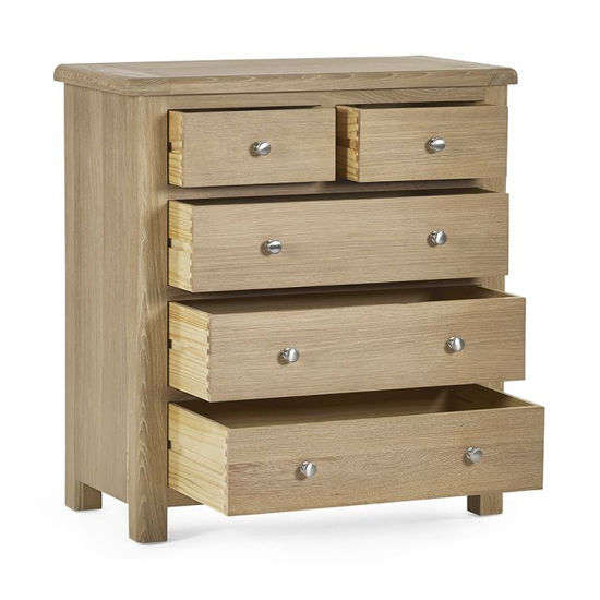 Merritt Wooden Chest Of 5 Drawers In Limed Oak