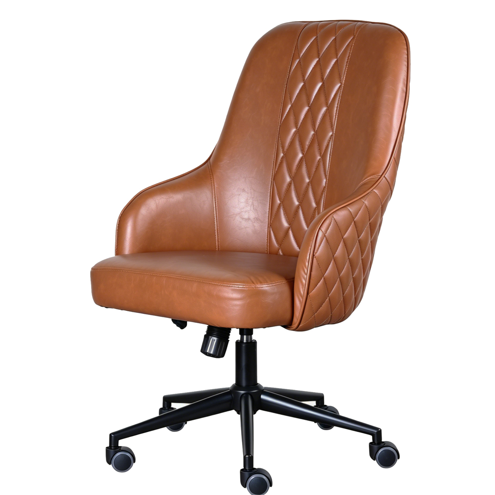 Mertan PU Leather Home and Office Chair in Tan