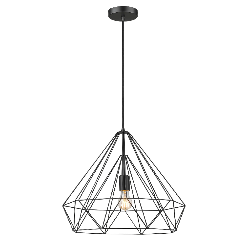 Read more about Merton metal pendant light large in matt black