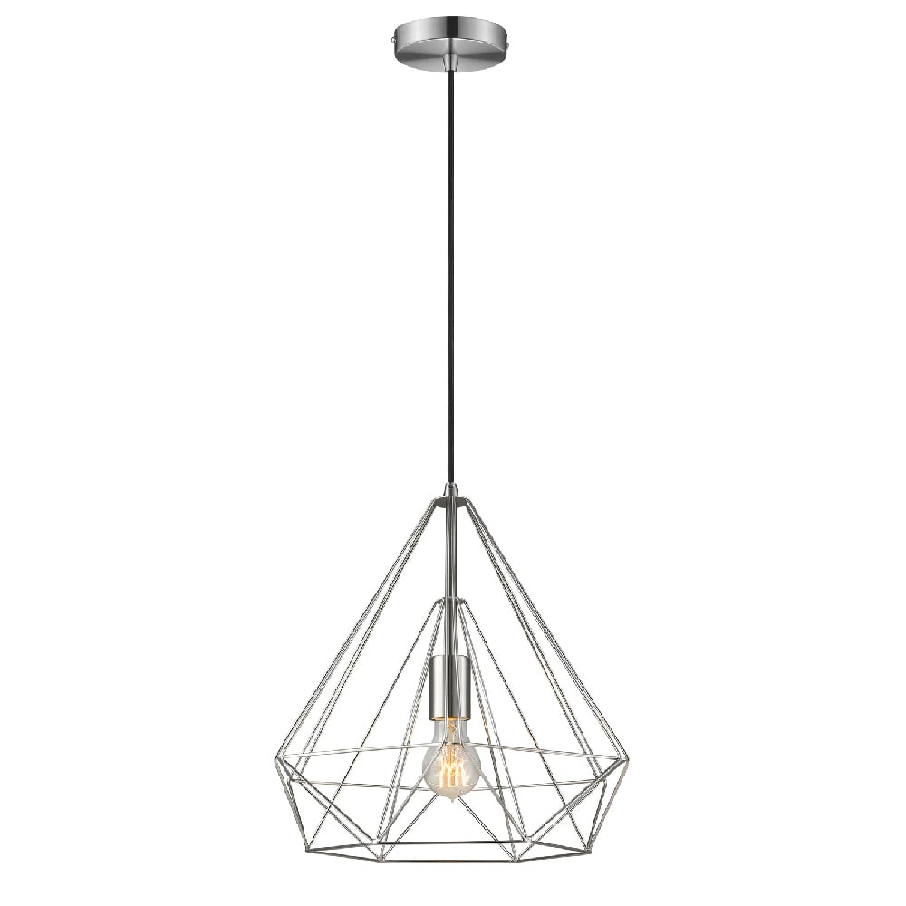 Read more about Merton metal pendant light small in satin nickel