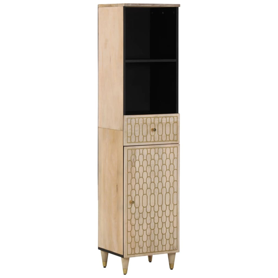 Product photograph of Merton Wooden Bathroom Storage Cabinet With 1 Door In Brown from Furniture in Fashion