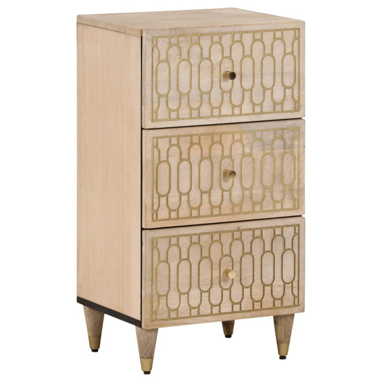 Read more about Merton wooden chest of 3 drawers in brown