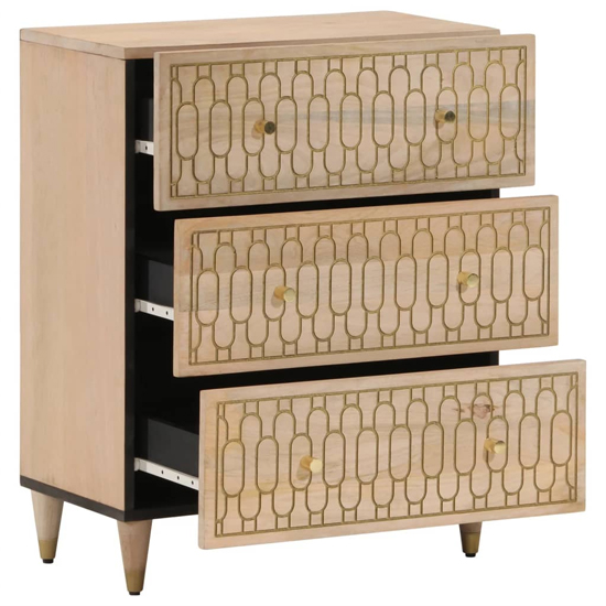 Merton Wooden Chest Of 3 Drawers Wide In Brown