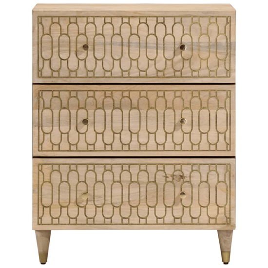 Merton Wooden Chest Of 3 Drawers Wide In Brown