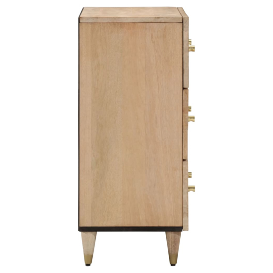 Merton Wooden Chest Of 3 Drawers Wide In Brown